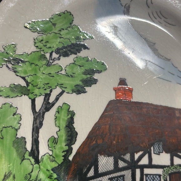 Set of 2 antique John Maddock and Sons 8” ceramic plates in Rustic pattern - Picture 10 of 11